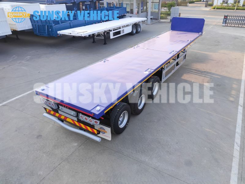 نصف مقطورة مسطحة لنقل حاويات جديد SUNSKY 3-axle Flat Deck Trailer: صور 11