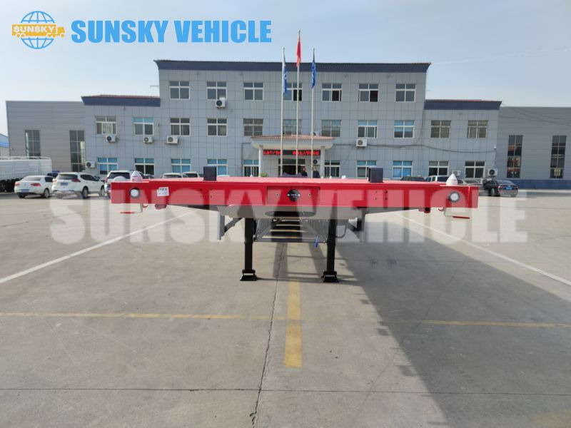 نصف مقطورة مسطحة لنقل حاويات جديد SUNSKY 3-axle Flat Deck Trailer: صور 8
