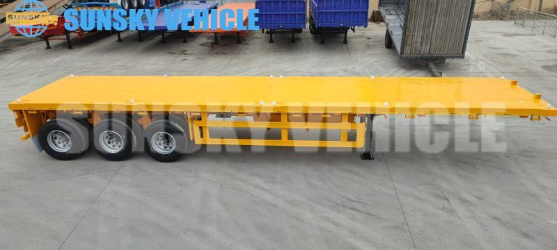 نصف مقطورة مسطحة لنقل حاويات جديد SUNSKY 3-axle Flat Deck Trailer: صور 5