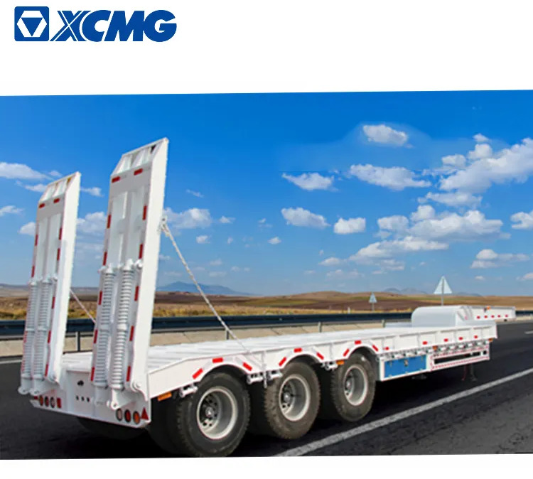 عربة مسطحة منخفضة نصف مقطورة XCMG Official 3 Axle 18 Meter Long Truck Trailers 40Ft Low Bed Container Semi Trailer: صور 1