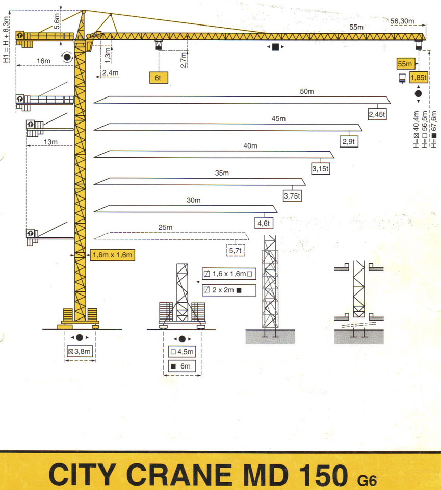POTAIN MD 150 - رافعة برجية: صور 1 POTAIN MD 150 - رافعة برجية: صور 1