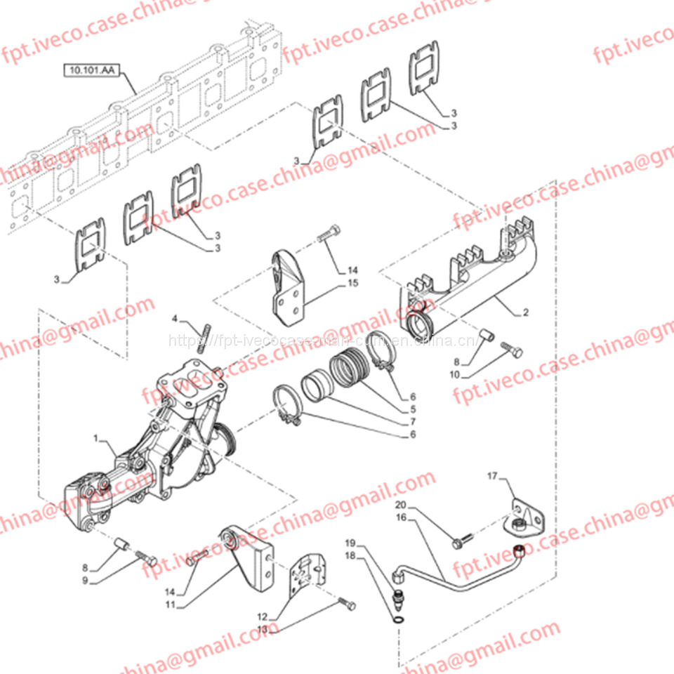 FPT IVECO CASE Cursor9 F2CFE614A*B041/F2CGE614F*V004 5802431166 Exhaust Mainfold 504289341 - مشعب العادم - شاحنة: صور 2 FPT IVECO CASE Cursor9 F2CFE614A*B041/F2CGE614F*V004 5802431166 Exhaust Mainfold 504289341 - مشعب العادم - شاحنة: صور 2
