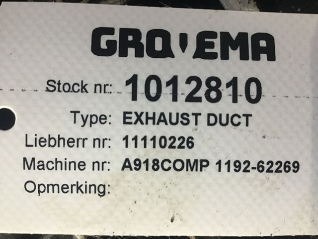 Liebherr Exhaust Duct - ماسورة العادم: صور 4 Liebherr Exhaust Duct - ماسورة العادم: صور 4