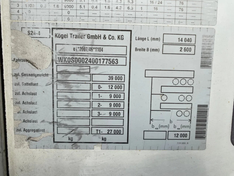 مبردة نصف مقطورة Kögel S24-4 Frigo / Carrier Vector 1950 / SAF + Disc / Dhollandia Laadklep: صور 10