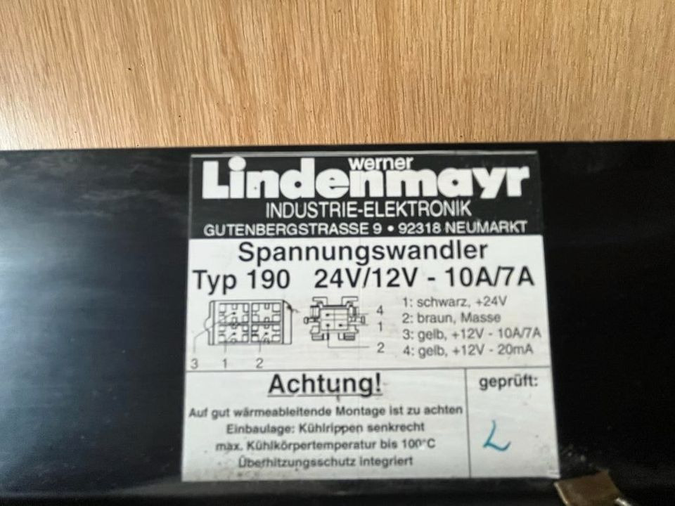 MAN Spannungswandler LINDENMAYR TYP 190 24V/12V 10A/7A - النظام الكهربائي - شاحنة: صور 2 MAN Spannungswandler LINDENMAYR TYP 190 24V/12V 10A/7A - النظام الكهربائي - شاحنة: صور 2