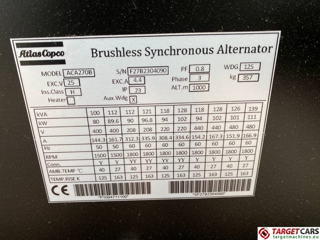 تأجير Atlas Copco QES100 Diesel 100KVA Generator 400/230V Unused Atlas Copco QES100 Diesel 100KVA Generator 400/230V Unused: صور 12 تأجير Atlas Copco QES100 Diesel 100KVA Generator 400/230V Unused Atlas Copco QES100 Diesel 100KVA Generator 400/230V Unused: صور 12