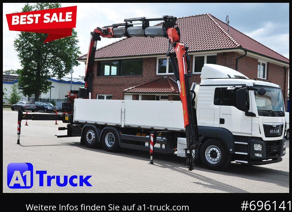 MAN TGS 26.440, PK27002 Jib 21m, Funk, Lift-Lenkachse, - شاحنات مسطحة, شاحنة كرين: صور 1 MAN TGS 26.440, PK27002 Jib 21m, Funk, Lift-Lenkachse, - شاحنات مسطحة, شاحنة كرين: صور 1