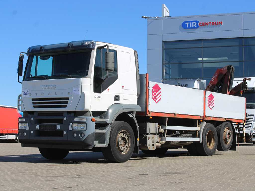 Iveco STRALIS 400, 6X2, EURO 3, HYDRAULIC ARM FASSI F110 - شاحنات مسطحة, شاحنة كرين: صور 1 Iveco STRALIS 400, 6X2, EURO 3, HYDRAULIC ARM FASSI F110 - شاحنات مسطحة, شاحنة كرين: صور 1