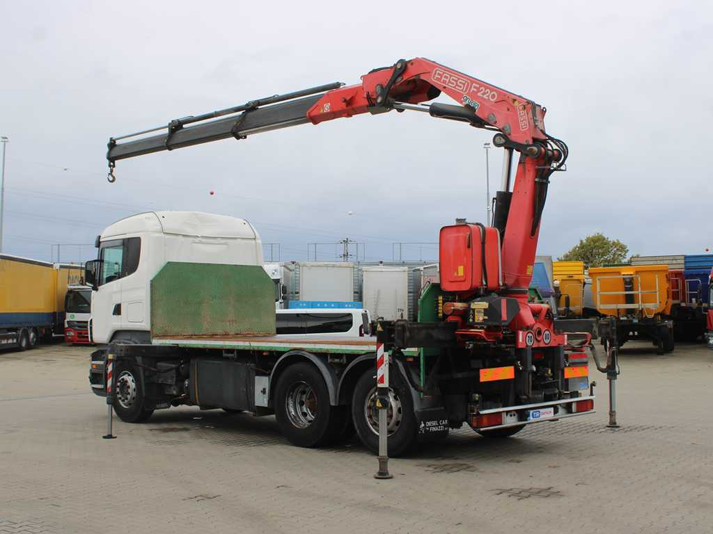 Scania R 500, 6X2, EURO 4, OPTICRUISE, HYDRAULIC ARM FASSI F220A.23 - شاحنات مسطحة, شاحنة كرين: صور 5 Scania R 500, 6X2, EURO 4, OPTICRUISE, HYDRAULIC ARM FASSI F220A.23 - شاحنات مسطحة, شاحنة كرين: صور 5