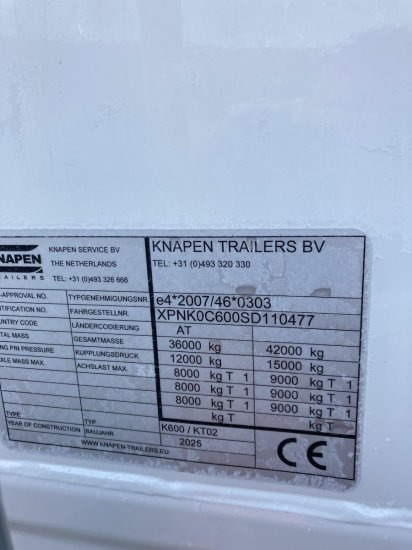 Knapen K600 Schubboden, Seitentüren , 87m³, Liftachse, Alu-Felgen, 6mm - أرضية المشي نصف مقطورة: صور 3 Knapen K600 Schubboden, Seitentüren , 87m³, Liftachse, Alu-Felgen, 6mm - أرضية المشي نصف مقطورة: صور 3