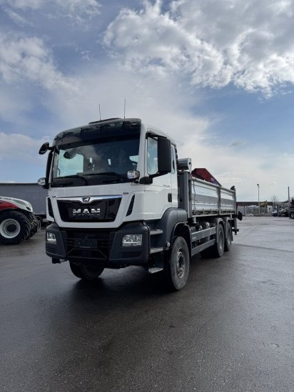 MAN TGS 26.430 6x4 3-Seitenkipper, HMF 2020K-RC Heckkran abnehmbar, - قلابات, شاحنة كرين: صور 1 MAN TGS 26.430 6x4 3-Seitenkipper, HMF 2020K-RC Heckkran abnehmbar, - قلابات, شاحنة كرين: صور 1