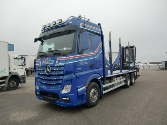 Mercedes-Benz Actros 2653 6x4 Holz Palfinger Kabinenkran - شاحنة قطع الأشجار, شاحنة كرين: صور 1 Mercedes-Benz Actros 2653 6x4 Holz Palfinger Kabinenkran - شاحنة قطع الأشجار, شاحنة كرين: صور 1