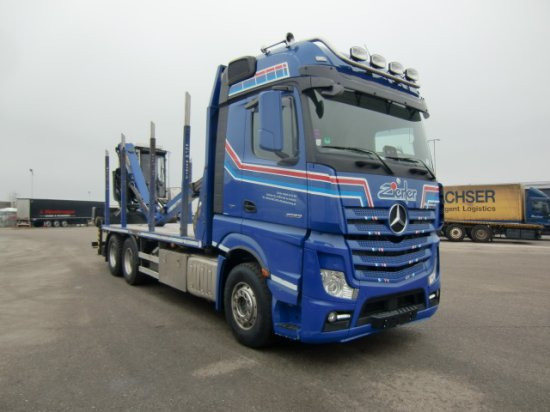 Mercedes-Benz Actros 2653 6x4 Holz Palfinger Kabinenkran - شاحنة قطع الأشجار, شاحنة كرين: صور 3 Mercedes-Benz Actros 2653 6x4 Holz Palfinger Kabinenkran - شاحنة قطع الأشجار, شاحنة كرين: صور 3