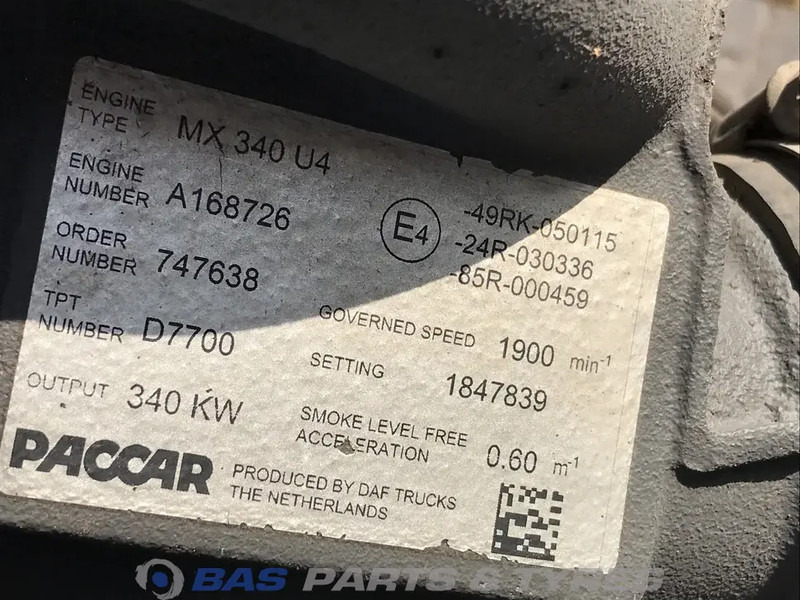 DAF CF85 Euro 4-5 Motor DAF MX340 U4 1850003 - المحرك - شاحنة: صور 5 DAF CF85 Euro 4-5 Motor DAF MX340 U4 1850003 - المحرك - شاحنة: صور 5