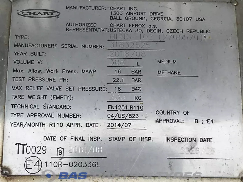 Scania LNG tank Scania 352 Liter 1776103 - خزان وقود - شاحنة: صور 5 Scania LNG tank Scania 352 Liter 1776103 - خزان وقود - شاحنة: صور 5