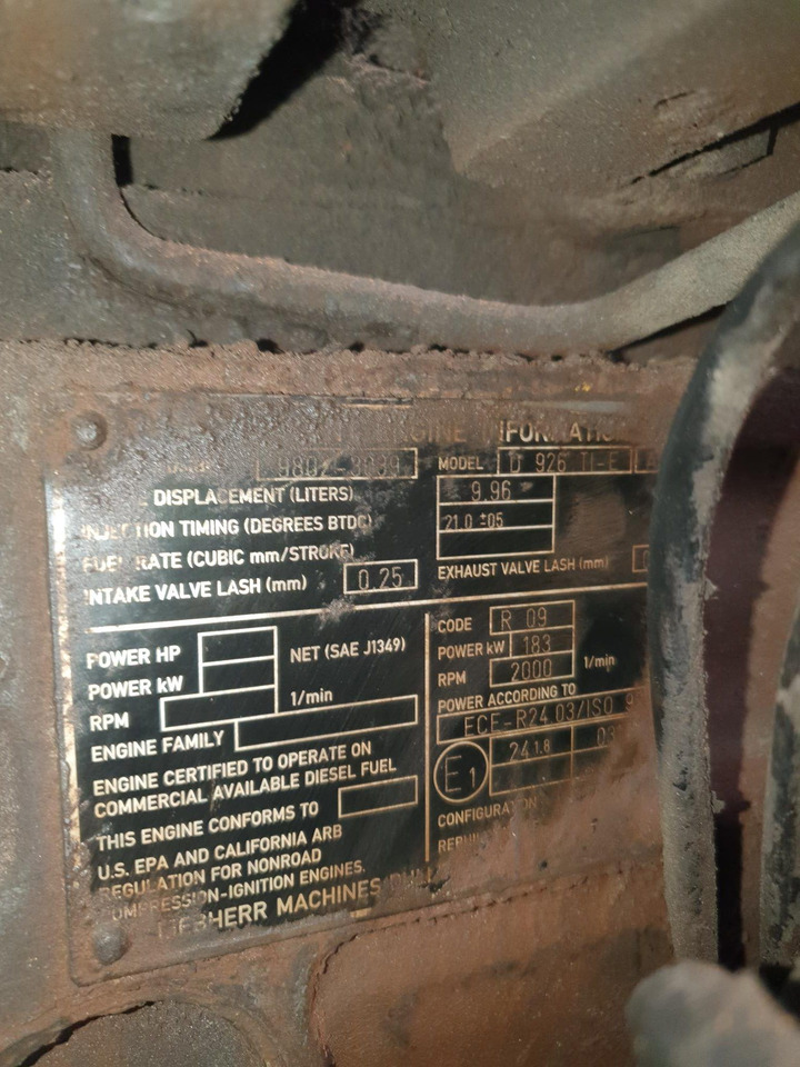 Motor Liebherr D926TIE (para piezas) - المحرك - آلات البناء: صور 3 Motor Liebherr D926TIE (para piezas) - المحرك - آلات البناء: صور 3
