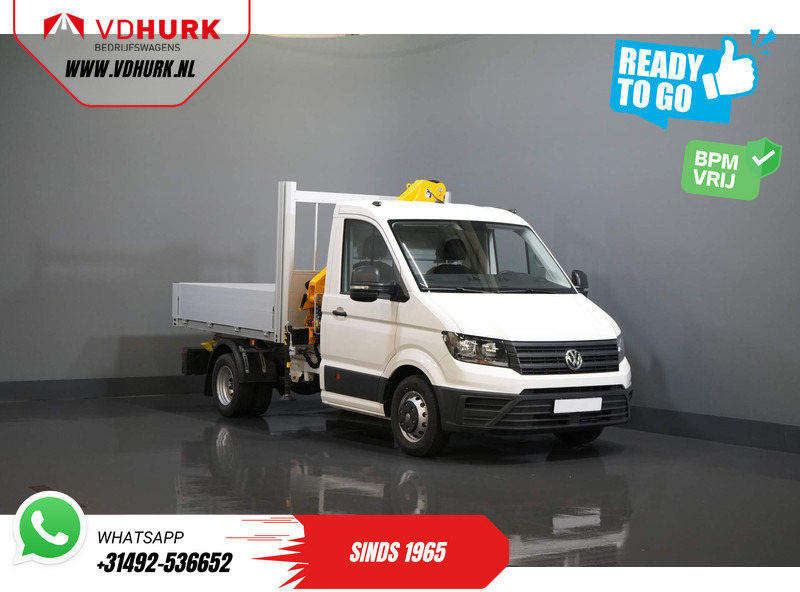 الشاحنات الصغيرة المسطحة Volkswagen Crafter 50 165 pk Effer 352S Kraan/ Crane/ Kran/ Autokran/ PTO/ Open laadbak/ Dubbel Lucht: صور 8