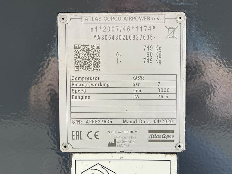 Atlas-Copco XAS 58 KD - ضاغط الهواء: صور 5 Atlas-Copco XAS 58 KD - ضاغط الهواء: صور 5