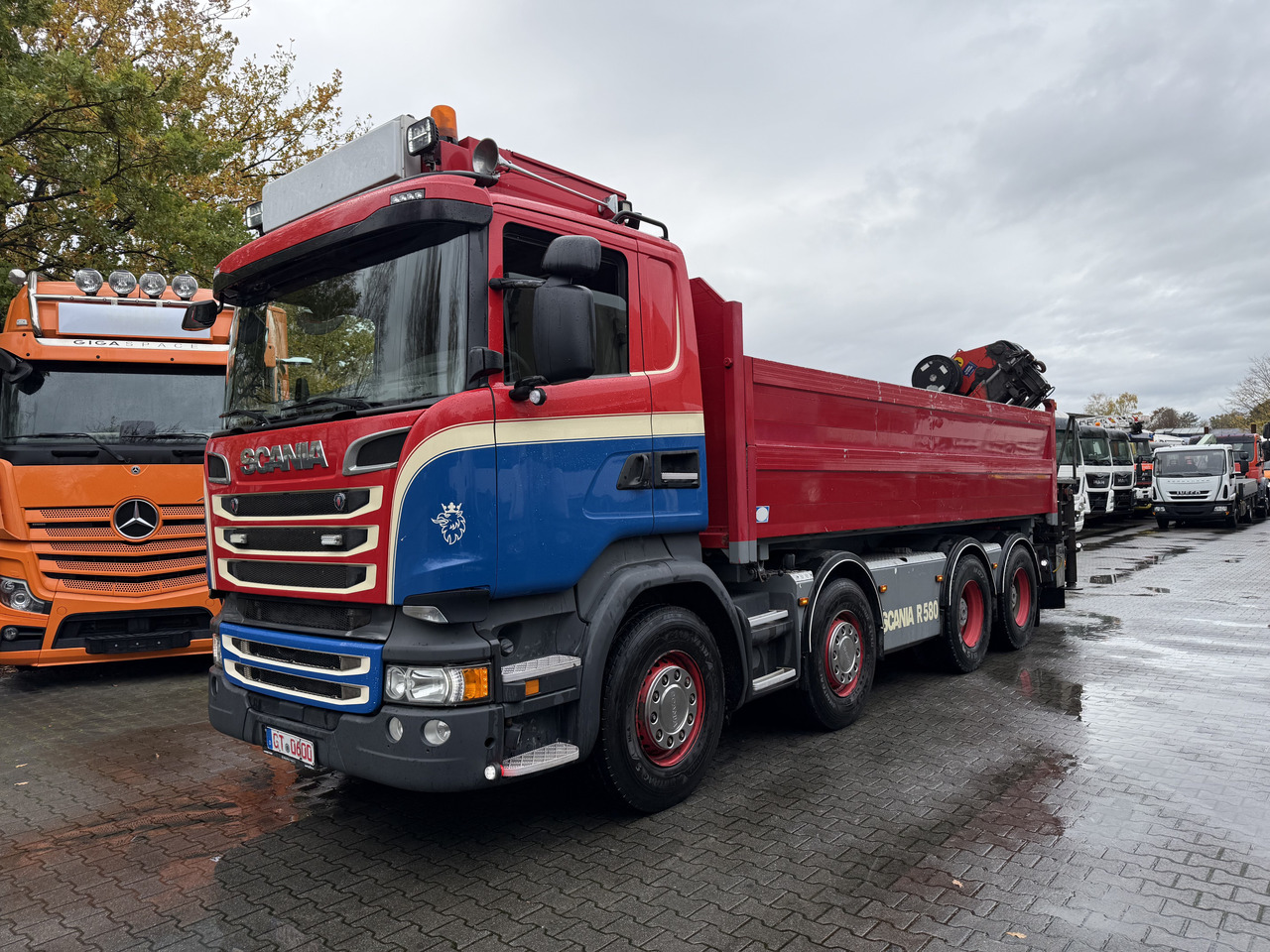 Scania R580 V8 8X4 Kipper Kran Palfinger 22002 - قلابات, شاحنة كرين: صور 1 Scania R580 V8 8X4 Kipper Kran Palfinger 22002 - قلابات, شاحنة كرين: صور 1