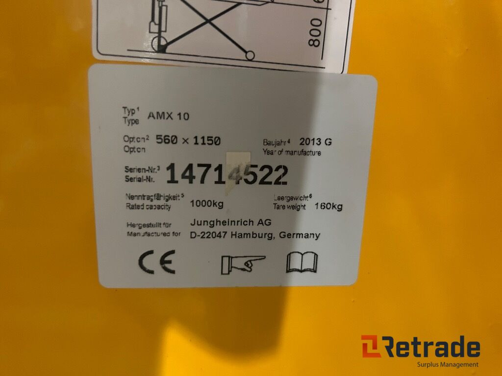 Jekke tralle fra Jungheinrich AX 10 - معدات الرفع منخفض المستوى: صور 5 Jekke tralle fra Jungheinrich AX 10 - معدات الرفع منخفض المستوى: صور 5