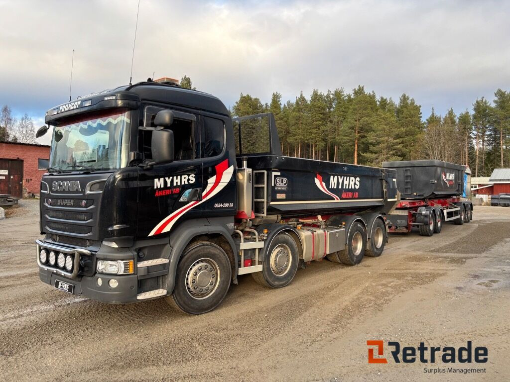 Kassettbilsekipage Scania R730 8X4 - قلابات, مقطورة هوك ليفت/ لود لوجر: صور 1 Kassettbilsekipage Scania R730 8X4 - قلابات, مقطورة هوك ليفت/ لود لوجر: صور 1