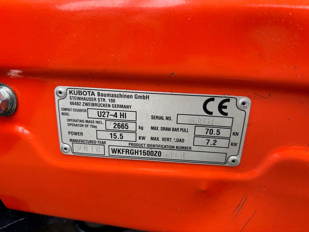 Kubota U27-4 HI Greifer - حفارة مصغرة: صور 5 Kubota U27-4 HI Greifer - حفارة مصغرة: صور 5