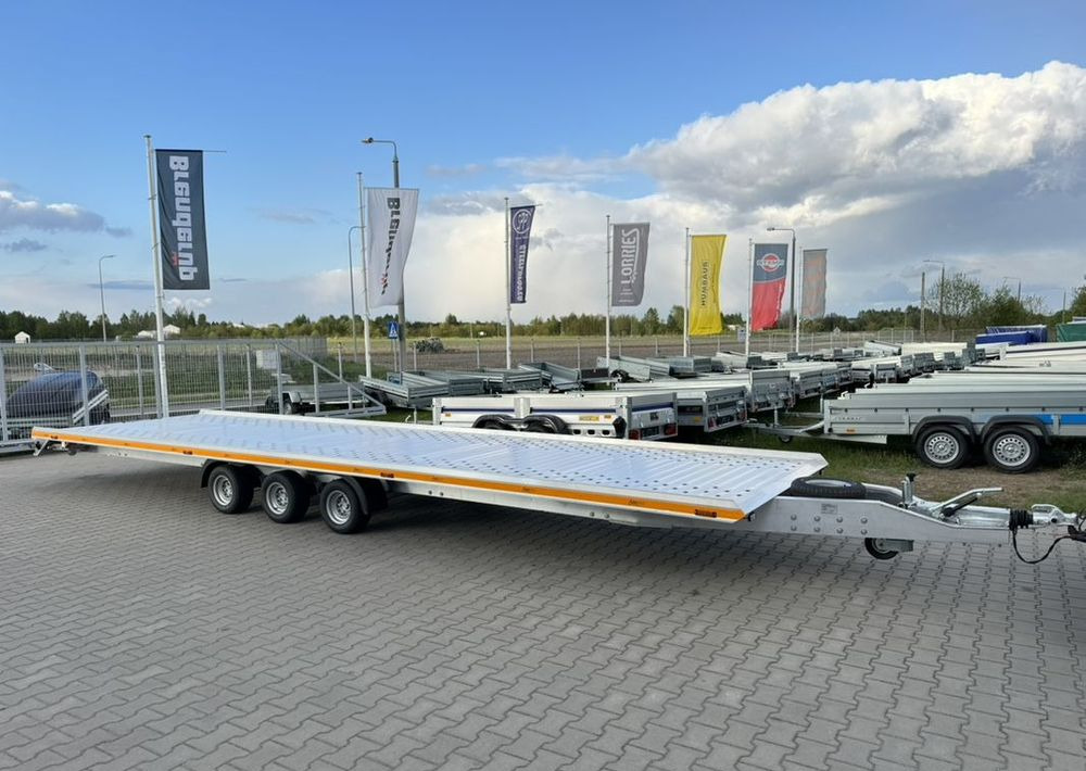 شاحنة نقل سيارات مقطورة جديد Gromex laweta aluminiowa | 850x210cm | DMC 3500kg | platforma na 2 auta | 3 osie AL-KO | OŚWIETLENIE LED: صور 1