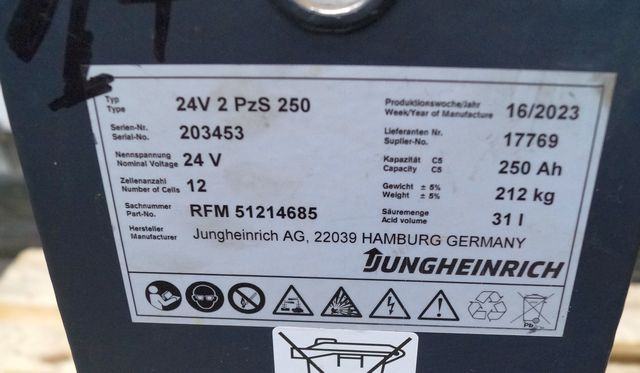 Jungheinrich unknown | Battery 24 2PZS250 year 2022 weight 212 kg sn. 203453 out  - البطارية - معدات المناولة: صور 3 Jungheinrich unknown | Battery 24 2PZS250 year 2022 weight 212 kg sn. 203453 out  - البطارية - معدات المناولة: صور 3