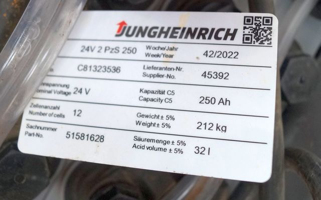 Jungheinrich unknown | Battery 24 2PZS250 year 2022 weight 212 kg sn. C81323536  - البطارية - معدات المناولة: صور 4 Jungheinrich unknown | Battery 24 2PZS250 year 2022 weight 212 kg sn. C81323536  - البطارية - معدات المناولة: صور 4