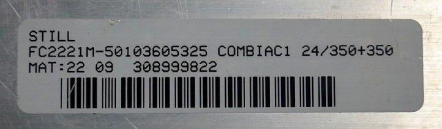 Still 50103605325 | Controller Combi AC1 24/350+350 mat 22 09 sn. 308999822 from - كتلة التحكم - معدات المناولة: صور 4 Still 50103605325 | Controller Combi AC1 24/350+350 mat 22 09 sn. 308999822 from - كتلة التحكم - معدات المناولة: صور 4