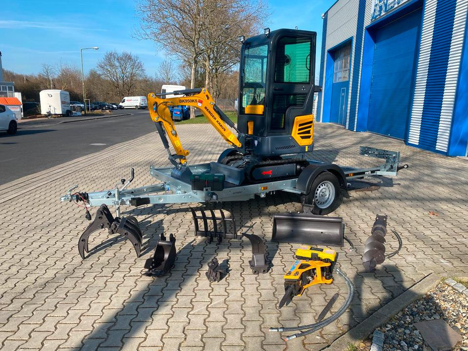 Minibagger BK950KS + Anhänger + Zubehör *INKL.19% MWST*BERGER KRAUS*KABINE*SOFORT!* - حفارة مصغرة: صور 1 Minibagger BK950KS + Anhänger + Zubehör *INKL.19% MWST*BERGER KRAUS*KABINE*SOFORT!* - حفارة مصغرة: صور 1