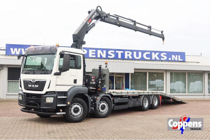 MAN TGS 35.360 Oprijwagen + HIAB 228 E3 Kraan 8x2 - شاحنة نقل سيارات شاحنة: صور 1 MAN TGS 35.360 Oprijwagen + HIAB 228 E3 Kraan 8x2 - شاحنة نقل سيارات شاحنة: صور 1