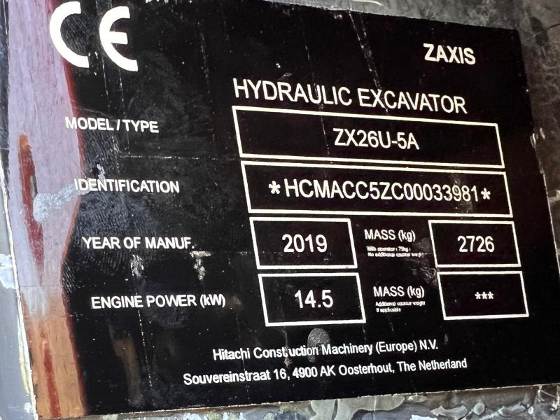 حفارة مصغرة Hitachi ZX26U-5A MINI PELLE 2,7T: صور 10 حفارة مصغرة Hitachi ZX26U-5A MINI PELLE 2,7T: صور 10