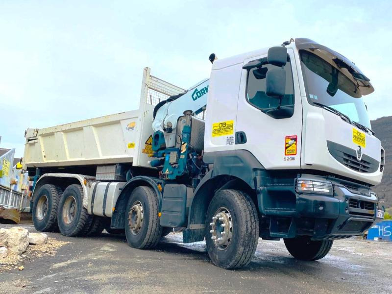 قلابات, شاحنة كرين RENAULT KERAX 8x4 520 BIBENNE CIF GRUE CORMACH: صور 8