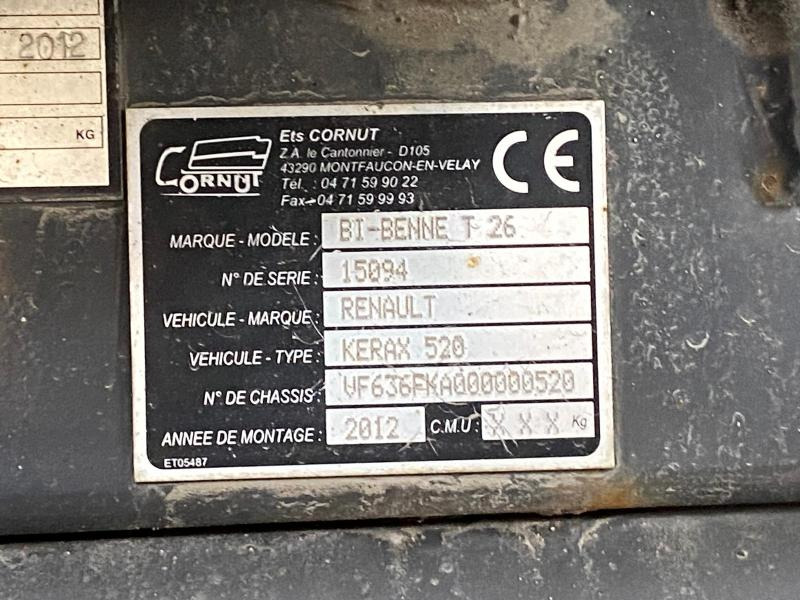 قلابات, شاحنة كرين RENAULT KERAX 8x4 520 BIBENNE CIF GRUE CORMACH: صور 27