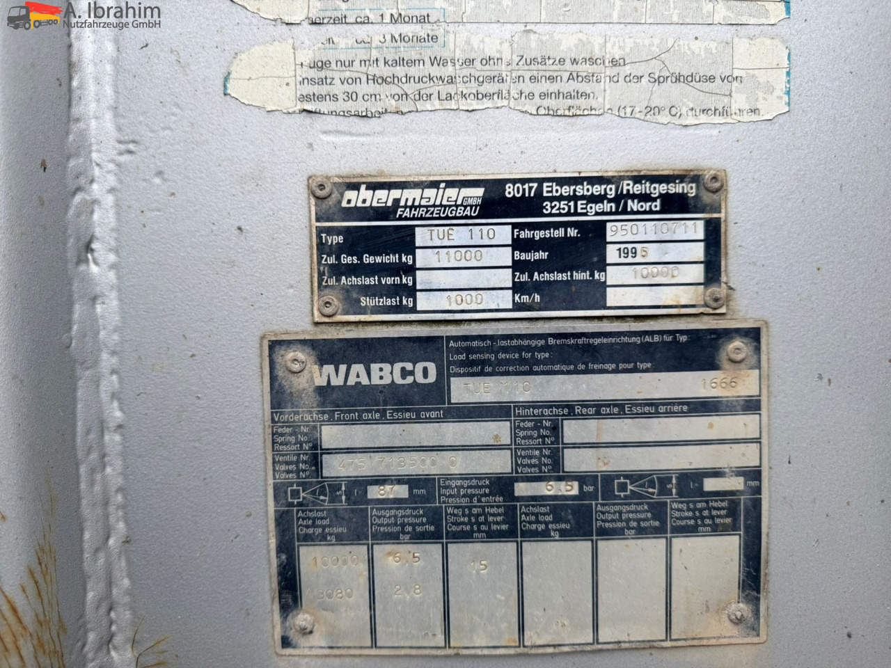 Obermaier TUE110 SDAH Tieflader | | Trommelbremse | Rampen | 7.2 Plattform | Stützfuß vorne - عربة مسطحة منخفضة مقطورة: صور 5 Obermaier TUE110 SDAH Tieflader | | Trommelbremse | Rampen | 7.2 Plattform | Stützfuß vorne - عربة مسطحة منخفضة مقطورة: صور 5