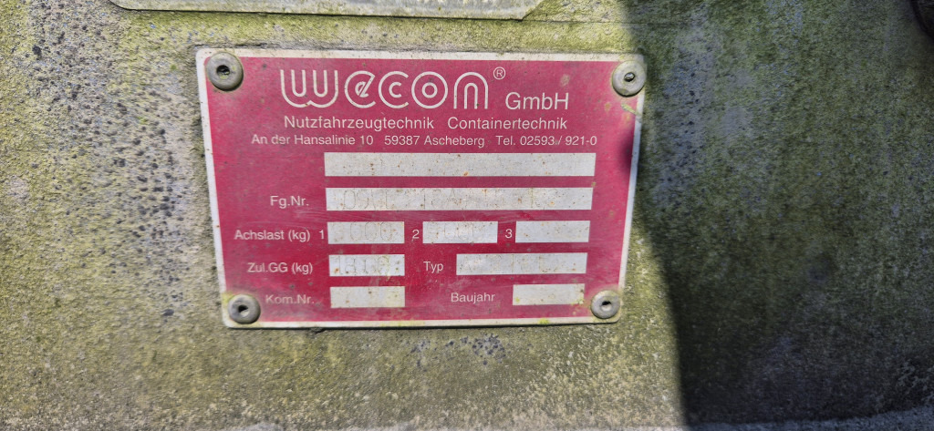 Wecon AW 218 LZ verzinkter Rahem - شاحنات الحاويات/ جسم علوي قابل للتغيير مقطورة: صور 4 Wecon AW 218 LZ verzinkter Rahem - شاحنات الحاويات/ جسم علوي قابل للتغيير مقطورة: صور 4