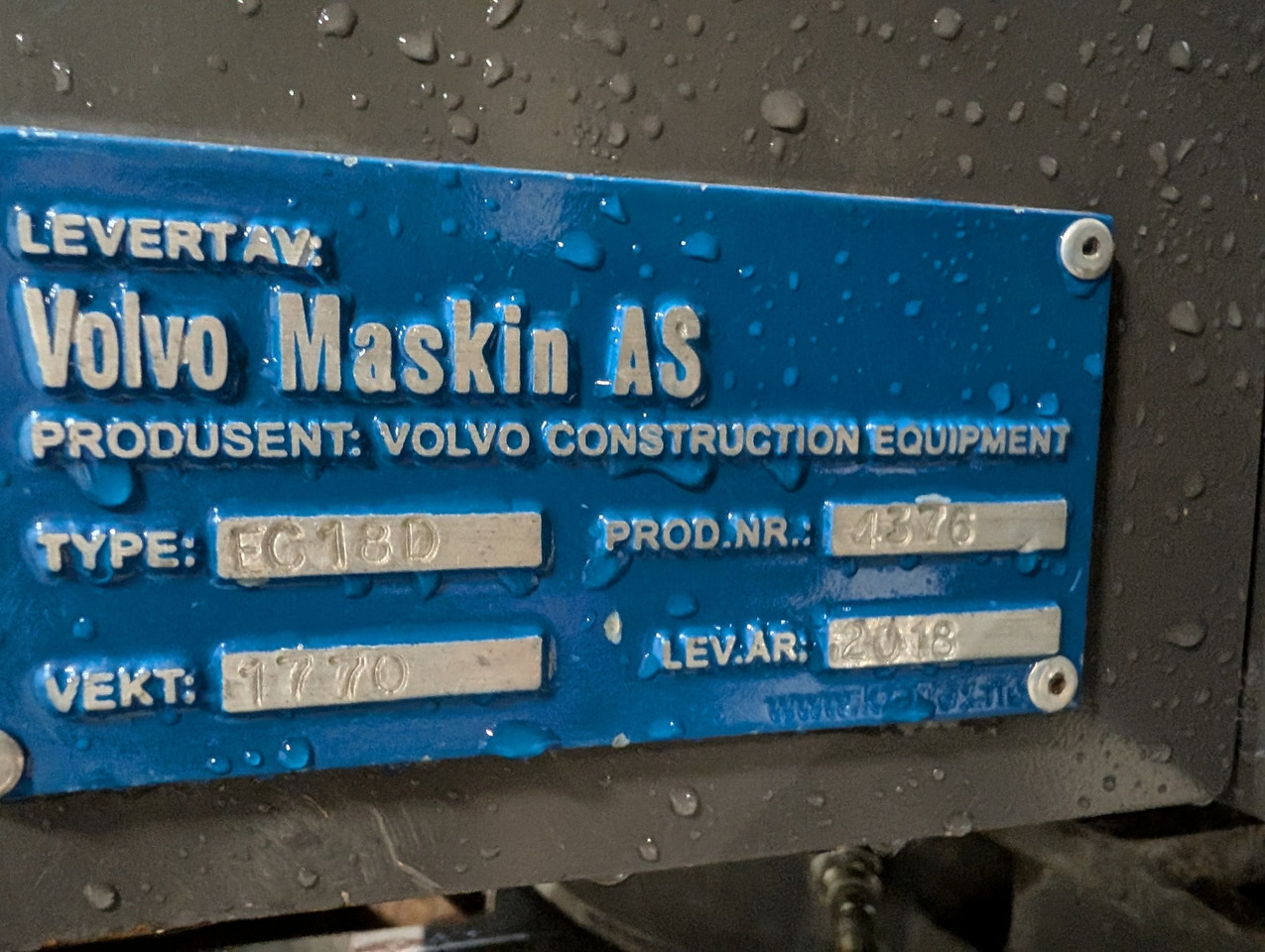 حفارة مصغرة Volvo ECR18D: صور 12