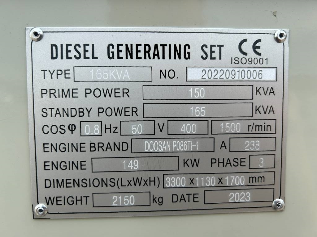 Doosan P086TI-1 - 165 kVA Generator - DPX-19851 - مجموعة المولدات: صور 4 Doosan P086TI-1 - 165 kVA Generator - DPX-19851 - مجموعة المولدات: صور 4