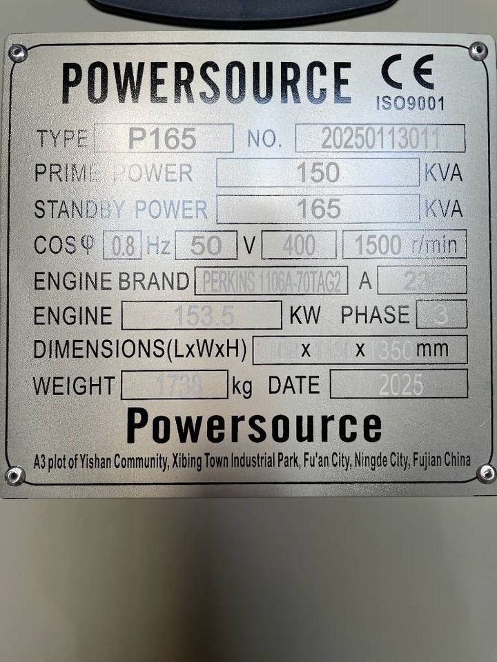 مجموعة المولدات جديد Perkins 1106A-70TA - 165 kVA Generator - DPX-19808: صور 6