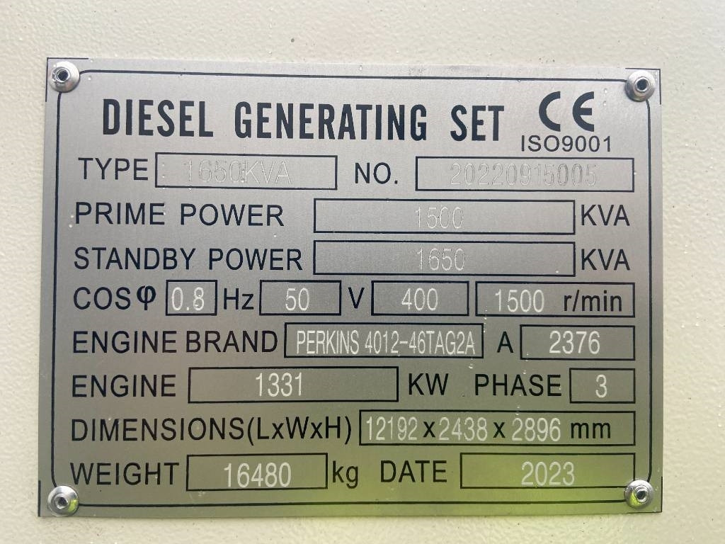 Perkins 4012-46TAG2A - 1.650 kVA Generator - DPX-19823-O - مجموعة المولدات: صور 4 Perkins 4012-46TAG2A - 1.650 kVA Generator - DPX-19823-O - مجموعة المولدات: صور 4