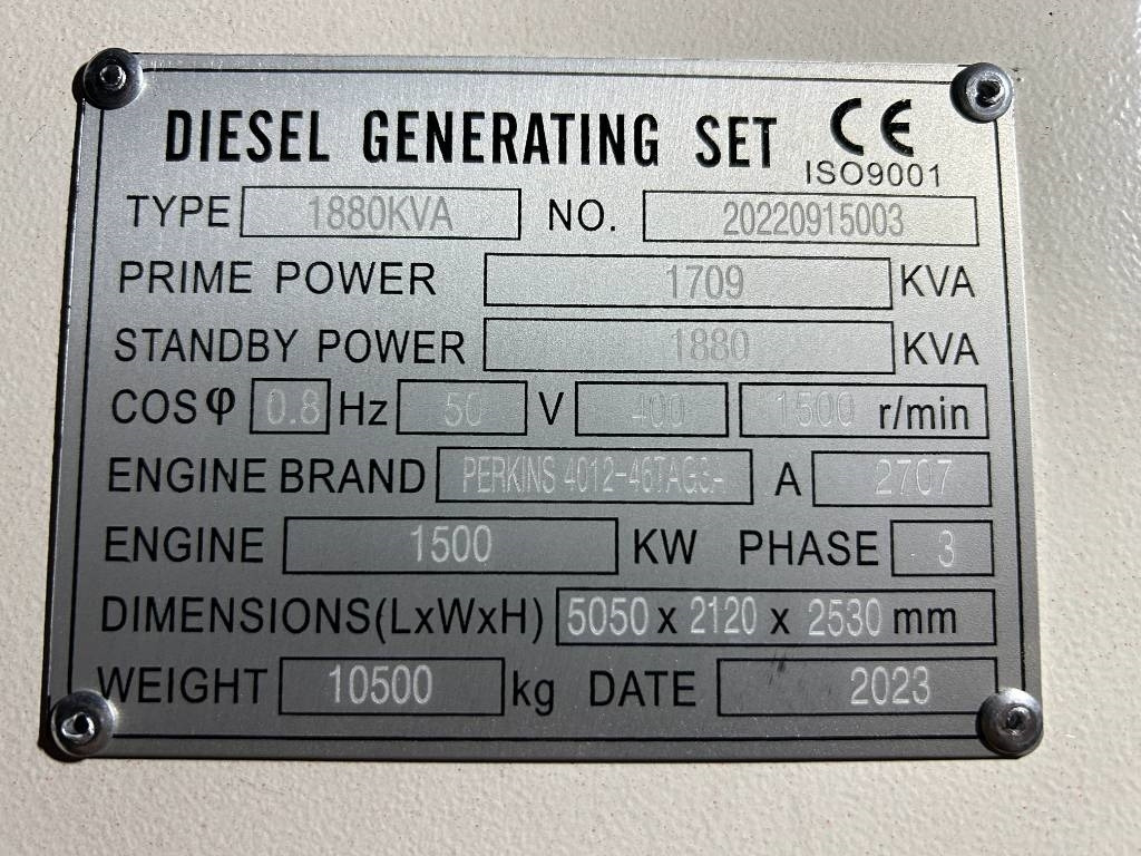 Perkins 4012-46TAG3A - 1.880 kVA Generator - DPX-19824-O - مجموعة المولدات: صور 4 Perkins 4012-46TAG3A - 1.880 kVA Generator - DPX-19824-O - مجموعة المولدات: صور 4
