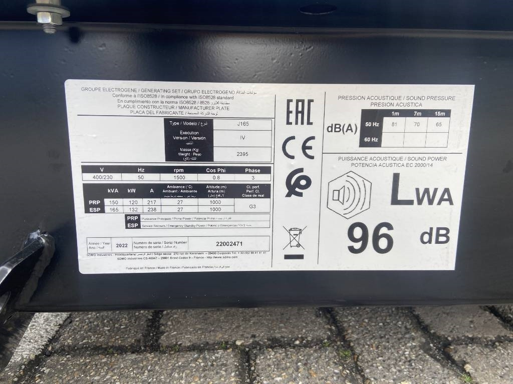 Sdmo J165 - 165 kVA Generator - DPX-17108 - مجموعة المولدات: صور 4 Sdmo J165 - 165 kVA Generator - DPX-17108 - مجموعة المولدات: صور 4