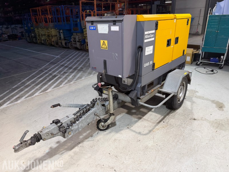2014 Atlas Copco QAS 20 TR tilhengermontert aggregat - 20 KVA / 16 kW - معدات البناء: صور 1 2014 Atlas Copco QAS 20 TR tilhengermontert aggregat - 20 KVA / 16 kW - معدات البناء: صور 1