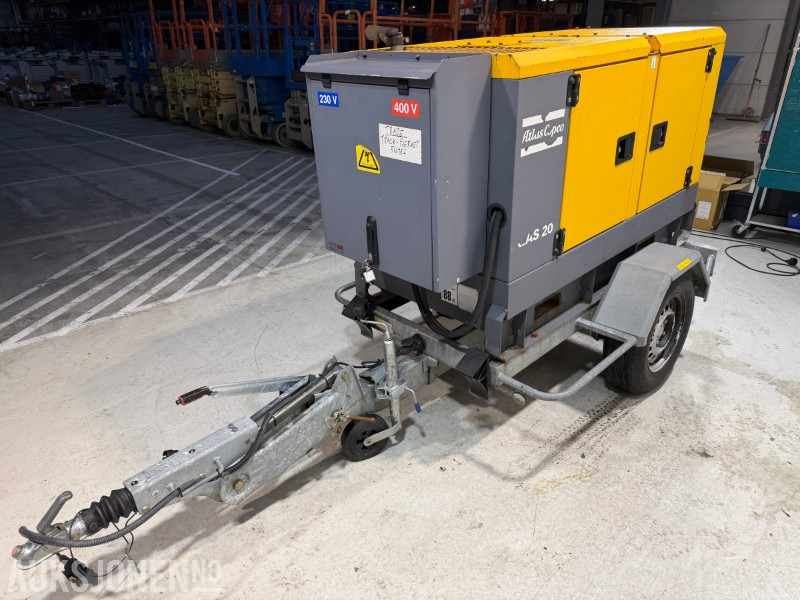 2014 Atlas Copco QAS 20 TR tilhengermontert aggregat - 20 KVA / 16 kW - معدات البناء: صور 1 2014 Atlas Copco QAS 20 TR tilhengermontert aggregat - 20 KVA / 16 kW - معدات البناء: صور 1
