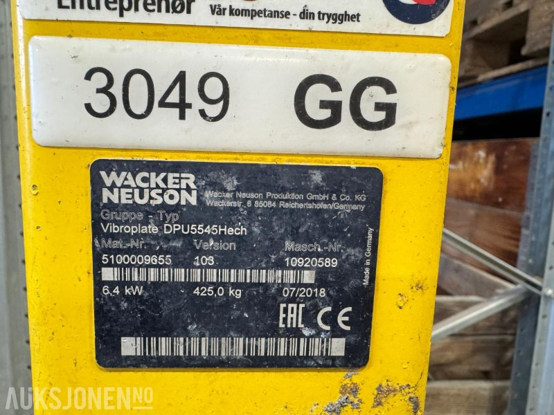 2018 Wacker Neuson DPU5545Hech vibroplate 425 kg - مدحلة: صور 4 2018 Wacker Neuson DPU5545Hech vibroplate 425 kg - مدحلة: صور 4