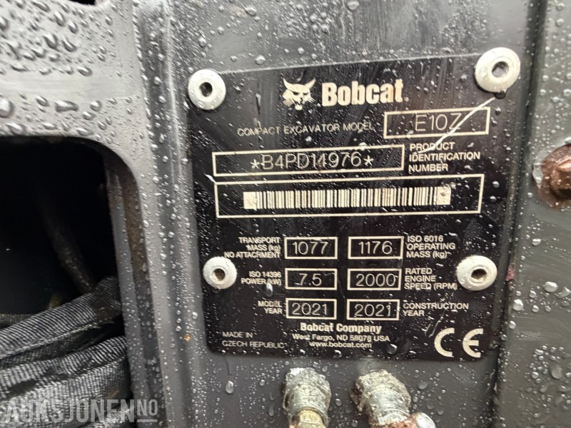 حفارة مصغرة 2021 Bobcat E10z minigraver - Pusseskuff 77 cm - SE hydraulisk tilt: صور 27 حفارة مصغرة 2021 Bobcat E10z minigraver - Pusseskuff 77 cm - SE hydraulisk tilt: صور 27