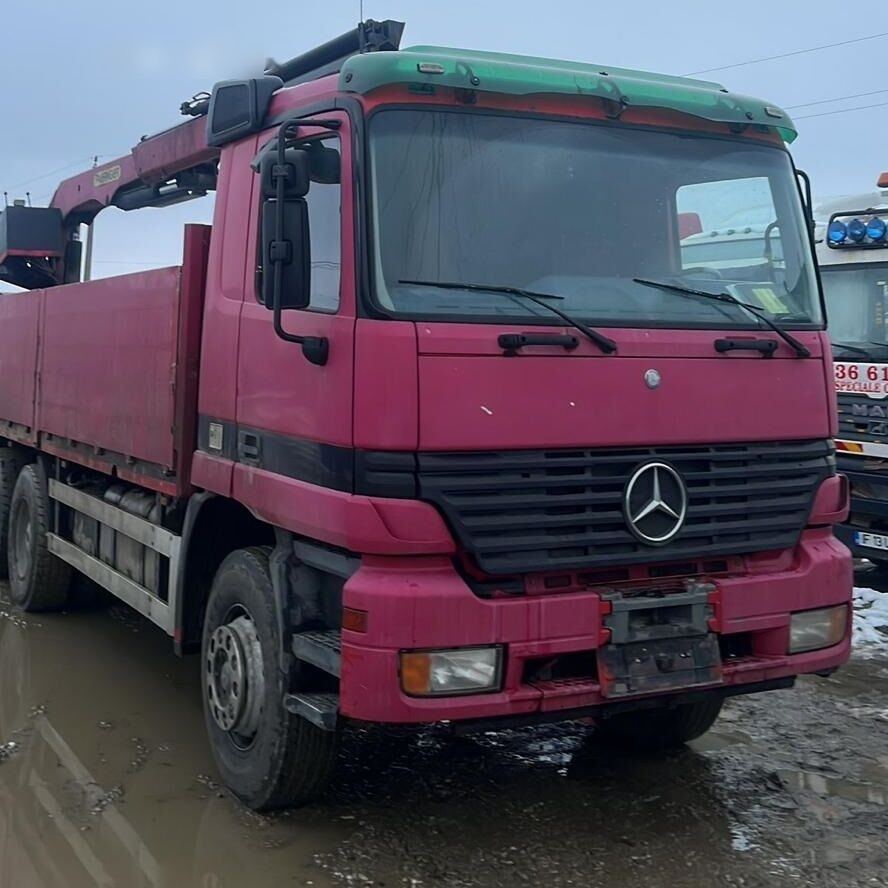 Mercedes-Benz Actros MP1 6x4 + Palfinger Krane - شاحنة كرين, شاحنات مسطحة: صور 2 Mercedes-Benz Actros MP1 6x4 + Palfinger Krane - شاحنة كرين, شاحنات مسطحة: صور 2