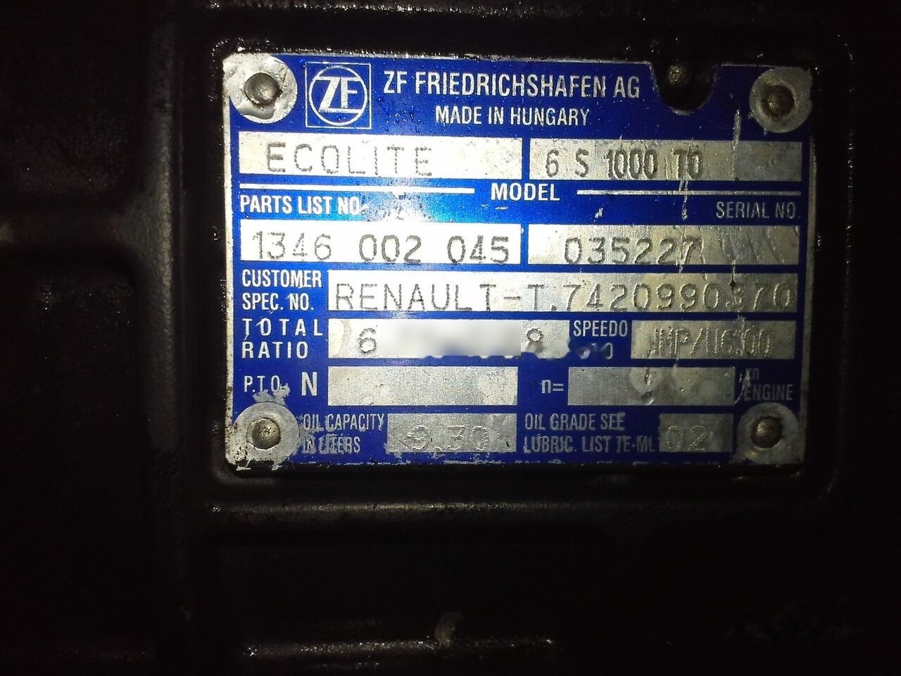 ZF 6S1000T0 Renault - علبة التروس - شاحنة: صور 2 ZF 6S1000T0 Renault - علبة التروس - شاحنة: صور 2