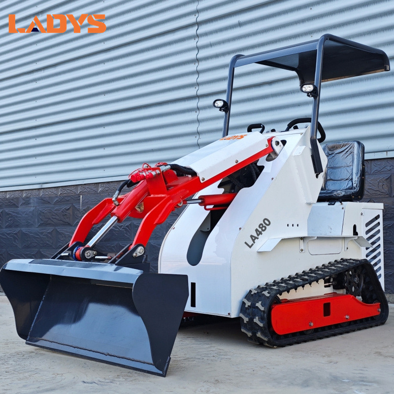 شيول صغير جديد LADYS Free Shipping Mini Skid Steer Loader Compact Track Electric/Diesel Chinese Mini Skid Steer Loader For Sale With Mini Skid Steer Attachments 4 In 1 Bucket: صور 6